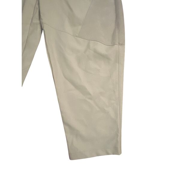 Women S Parker Cream Vegan Faux Leather Pants Side Zip Ankle Relaxed Ivory - Picture 3 of 6